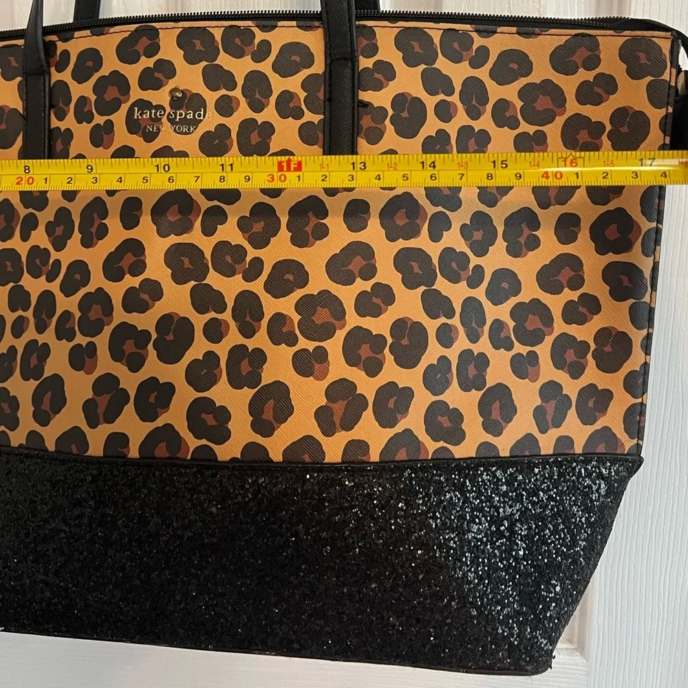 Kate Spade Leopard Print Tote with Black Accents - Picture 3 of 10
